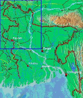 carte de Bangladesh en anglais