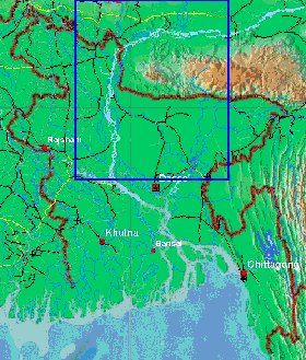 mapa de Bangladesh em ingles