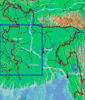 mapa de Bangladesh em ingles