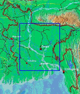 mapa de Bangladesh em ingles