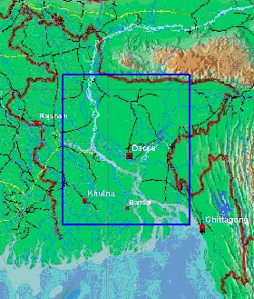 carte de Bangladesh en anglais