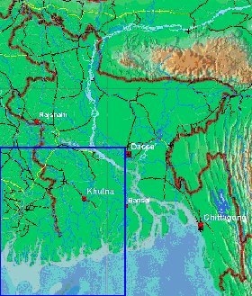 mapa de Bangladesh em ingles