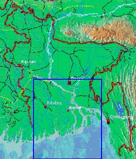 mapa de Bangladesh em ingles