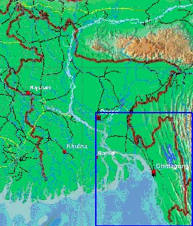 mapa de Bangladesh em ingles