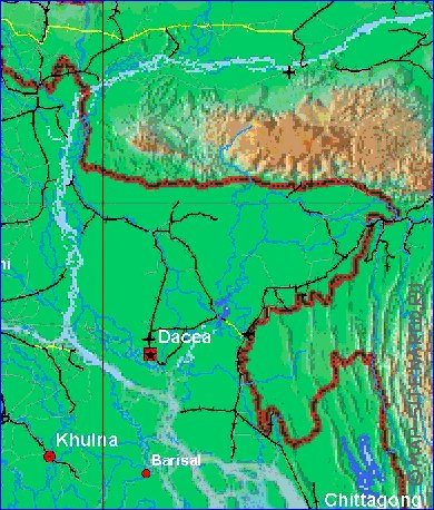 mapa de Bangladesh em ingles