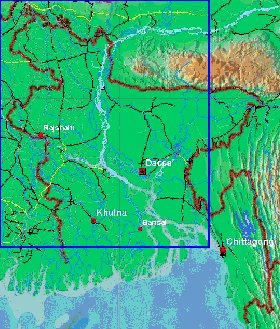 carte de Bangladesh en anglais