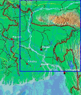 mapa de Bangladesh em ingles