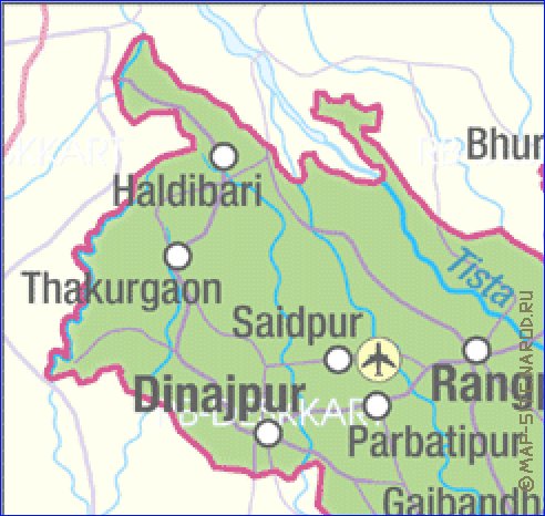 carte de Bangladesh en allemand