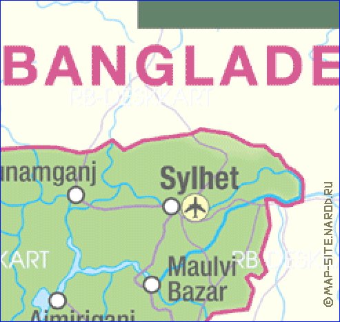 mapa de Bangladesh em alemao