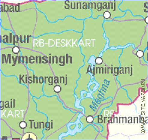 mapa de Bangladesh em alemao