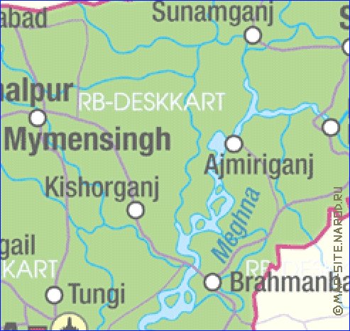 carte de Bangladesh en allemand