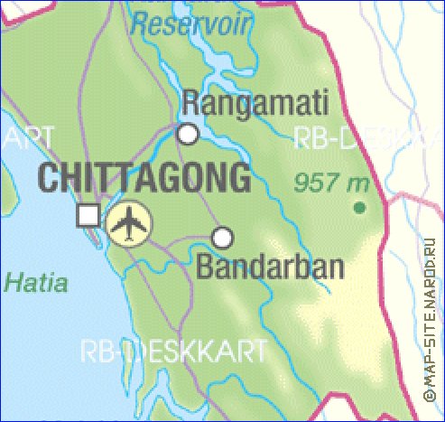 mapa de Bangladesh em alemao