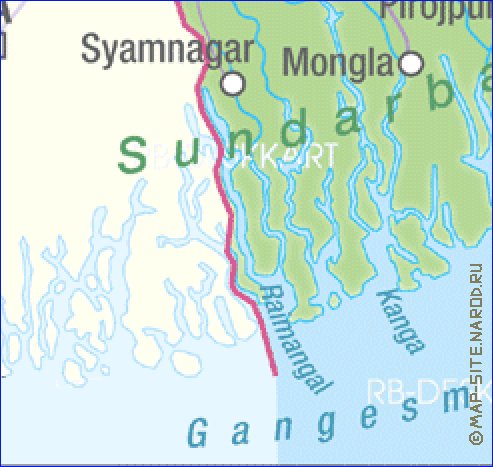 mapa de Bangladesh em alemao