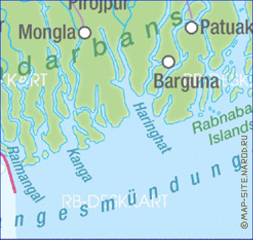 mapa de Bangladesh em alemao