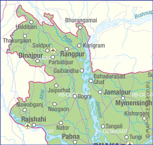 carte de Bangladesh en allemand