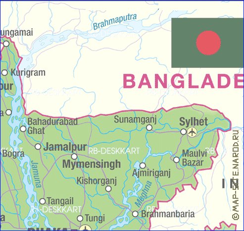 mapa de Bangladesh em alemao