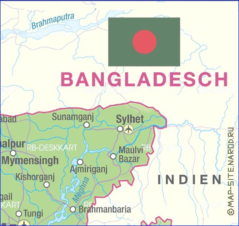 mapa de Bangladesh em alemao