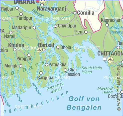 mapa de Bangladesh em alemao