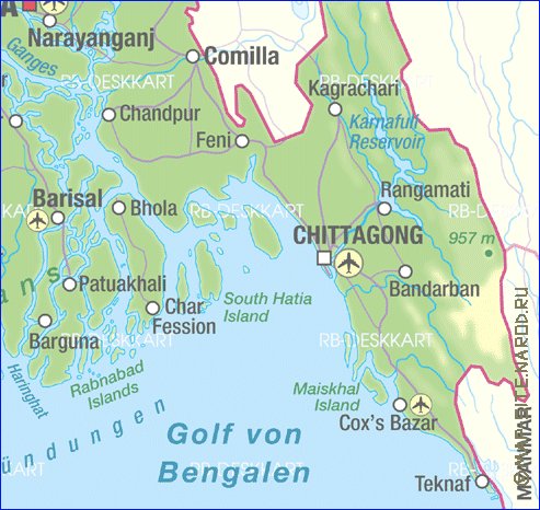 mapa de Bangladesh em alemao