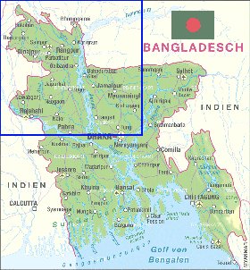 carte de Bangladesh en allemand