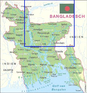 mapa de Bangladesh em alemao