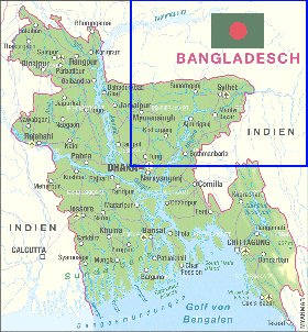 mapa de Bangladesh em alemao