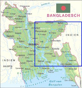 mapa de Bangladesh em alemao