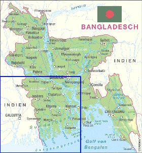 mapa de Bangladesh em alemao