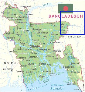 mapa de Bangladesh em alemao