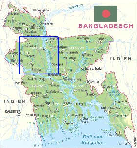 carte de Bangladesh en allemand