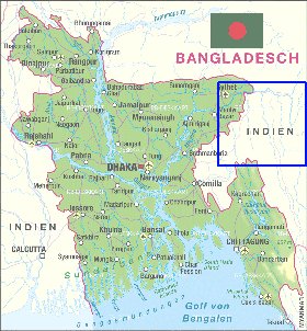 mapa de Bangladesh em alemao