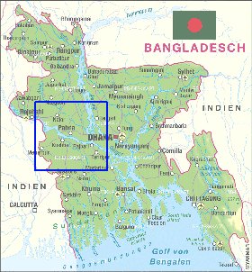 carte de Bangladesh en allemand