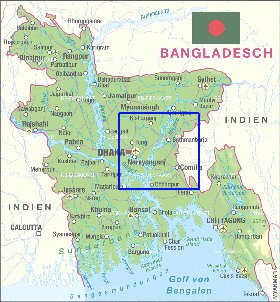 carte de Bangladesh en allemand