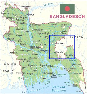 mapa de Bangladesh em alemao