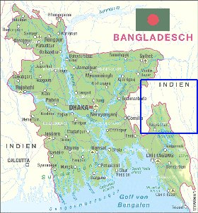 mapa de Bangladesh em alemao