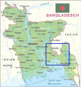 mapa de Bangladesh em alemao