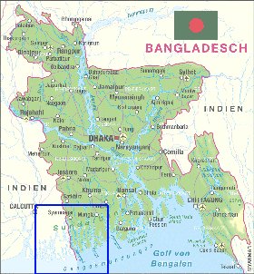 mapa de Bangladesh em alemao