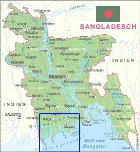 mapa de Bangladesh em alemao