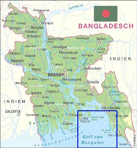 mapa de Bangladesh em alemao