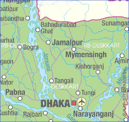 mapa de Bangladesh em alemao