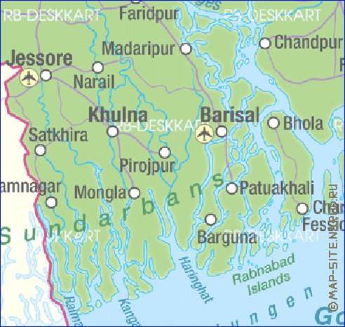 mapa de Bangladesh em alemao