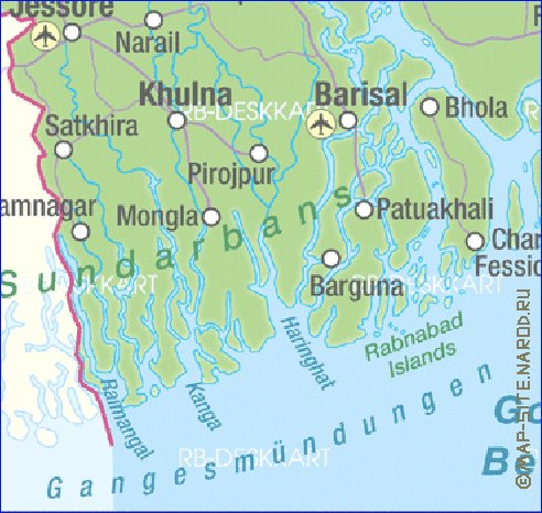 mapa de Bangladesh em alemao