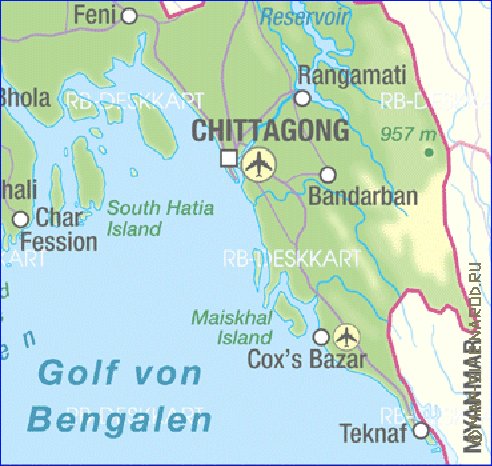 mapa de Bangladesh em alemao