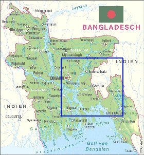 mapa de Bangladesh em alemao