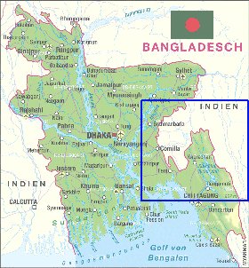 mapa de Bangladesh em alemao