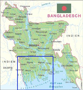 mapa de Bangladesh em alemao