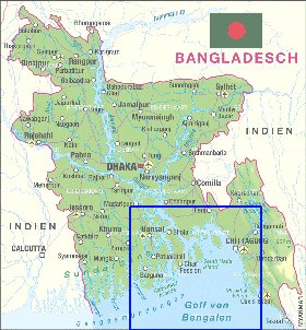 mapa de Bangladesh em alemao