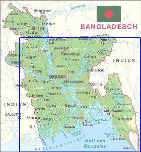 mapa de Bangladesh em alemao