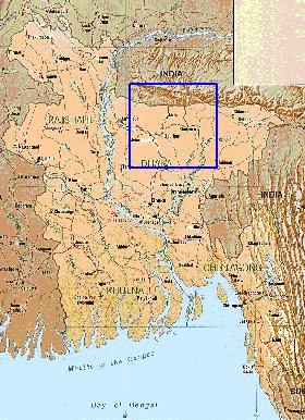 mapa de Bangladesh
