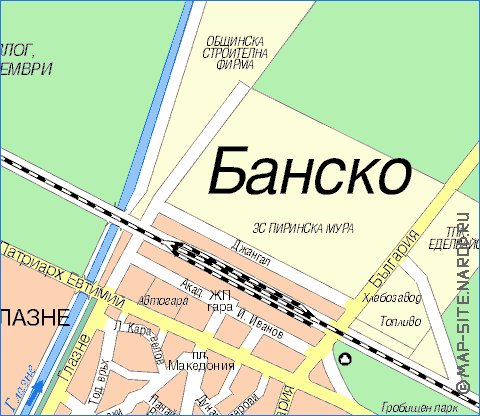 mapa de Bansko em bulgara